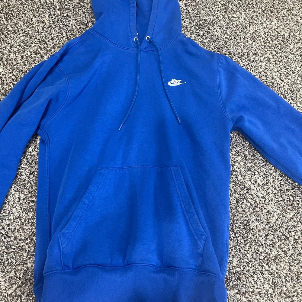 Nike Royal Blue Crewneck Hoodie with White Swoosh